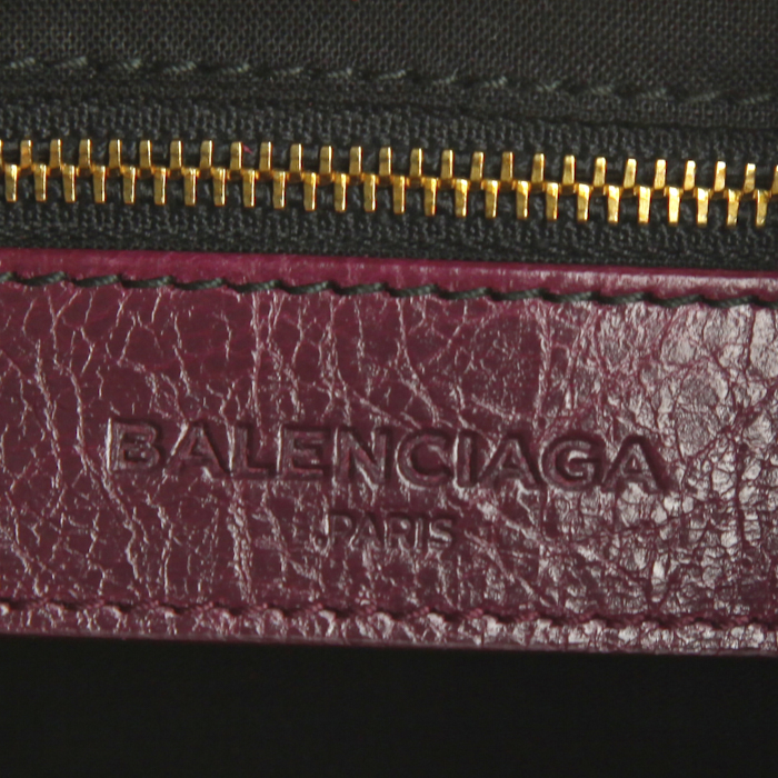 Borsa a tracolla Balenciaga City Cross in pelle color prugna - Detail D4