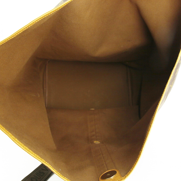 Sac de voyage Louis Vuitton en toile monogram enduite et cuir naturel - Detail D2
