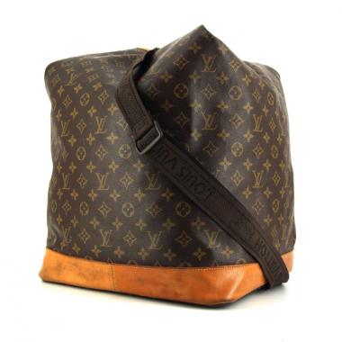 Borsa da viaggio Louis Vuitton in tela monogram cerata e pelle naturale