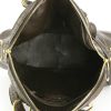 Yves Saint Laurent Muse handbag in dark brown ostrich leather - Detail D2 thumbnail