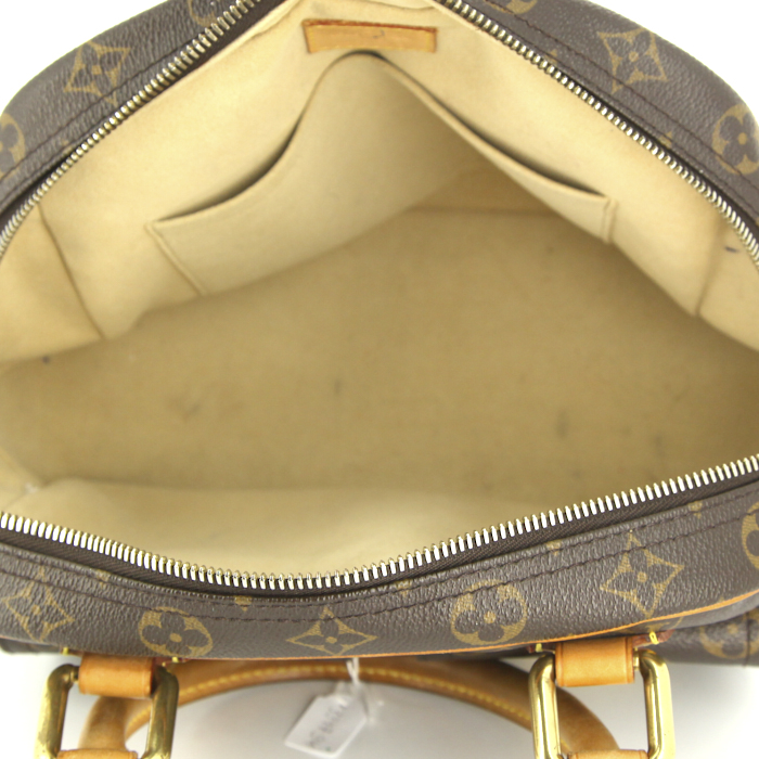Sac à main Louis Vuitton Manhattan petit modèle en toile monogram et cuir naturel - Detail D2