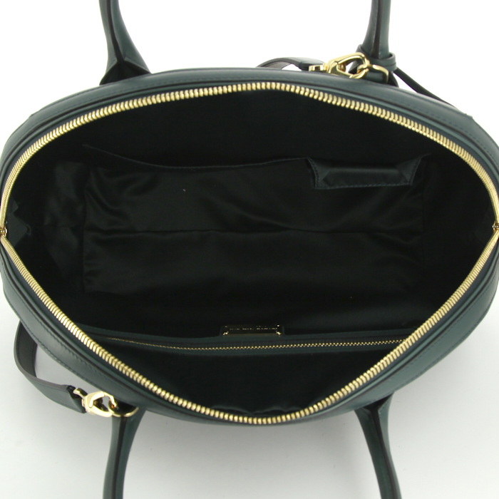 Sac bandoulière Salvatore Ferragamo Fiamma grand modèle en cuir vert-sapin - Detail D3