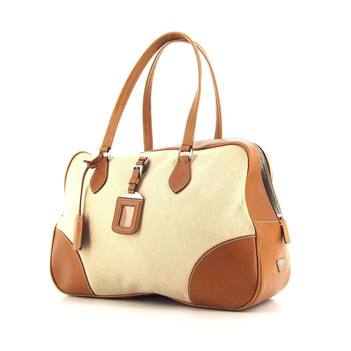 Prada Bowling Leather Handbag in Brown