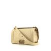 Chanel Boy shoulder bag in beige quilted leather - 00pp thumbnail