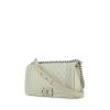 Chanel Boy shoulder bag in silver quilted leather - 00pp thumbnail