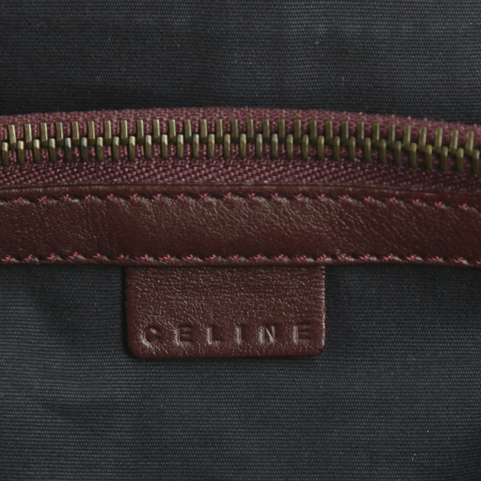 Bolso de mano Celine Boogie en ante Monogram negro y cuero morado - Detail D4