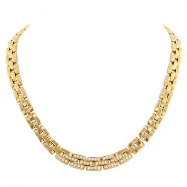 Collar flexible Cartier Maillon Panthère en oro amarillo y diamantes