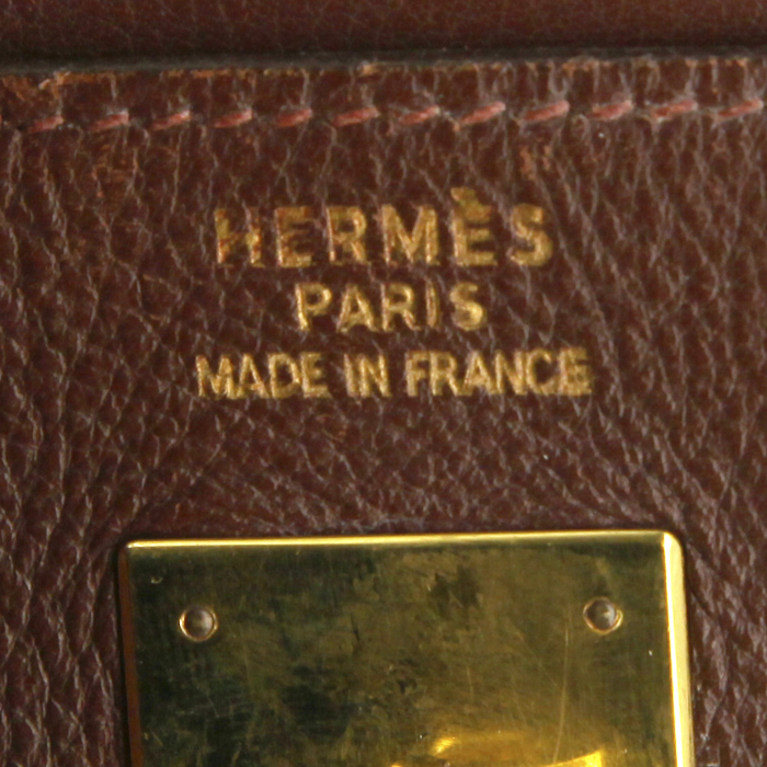 Hermes Haut à Courroies 32 cm handbag in chocolate brown leather taurillon clémence - Detail D3