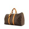 Louis Vuitton Keepall 45 travel bag in monogram canvas and natural leather - 00pp thumbnail
