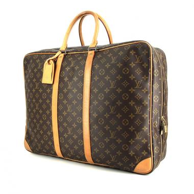 Borsa da viaggio Louis Vuitton Sirius in tela monogram cerata marrone e pelle naturale