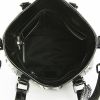 Shopping bag in tela cerata Haymarket nera grigia e bianca e pelle verniciata nera - Detail D3 thumbnail