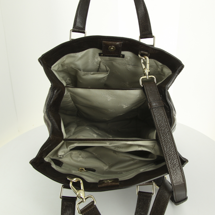 Sac bandoulière Celine Sulky en cuir marron-chocolat - Detail D3