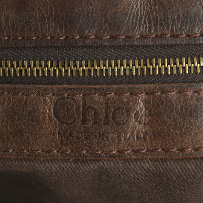 Chloé Silverado handbag in brown leather - Detail D3