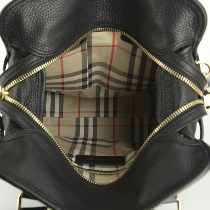 Bolso de mano Burberry Golderton en cuero granulado negro - Detail D3