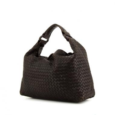 Bolso de mano Bottega Veneta Sloane en cuero trenzado marrón