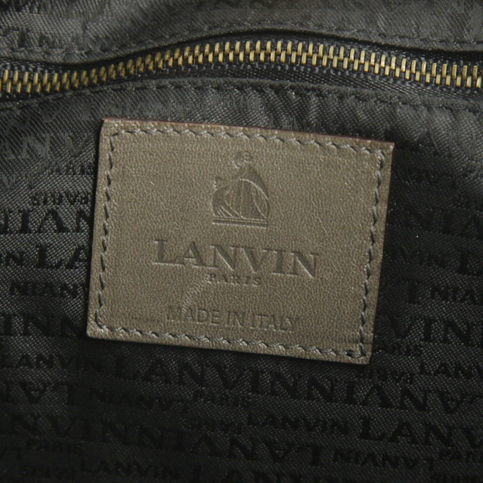 Borsa Lanvin Happy in pelle trapuntata a zigzag color talpa - Detail D4