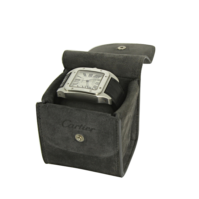 Cartier Santos 100 Stainless steel Ref:  2656 Circa  2000 - Detail D2