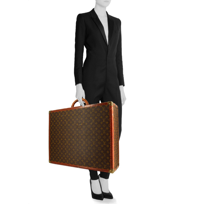 Maleta Louis Vuitton en lona Monogram y cuero natural - Detail D1