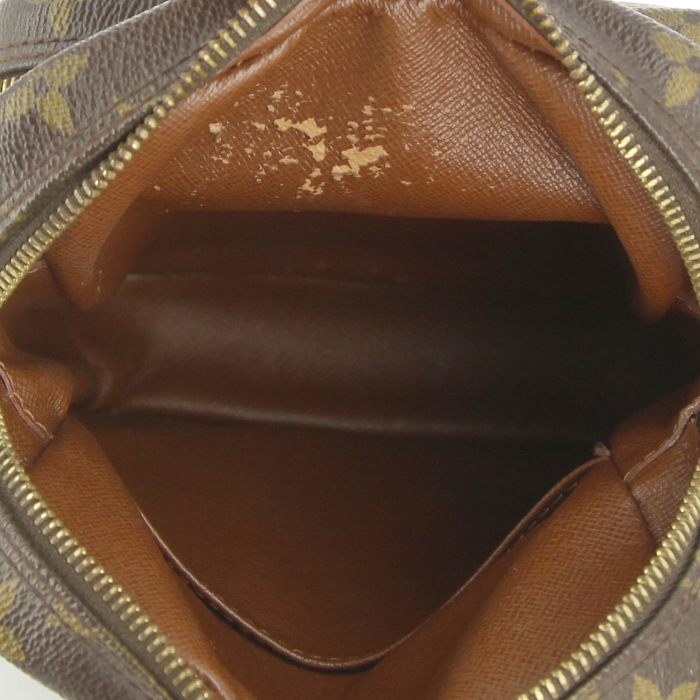 Sac besace Louis Vuitton Amazone en toile monogram marron et cuir naturel - Detail D2