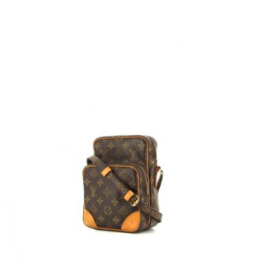 Bolso zurrón Louis Vuitton Amazone en lona Monogram marrón y cuero natural