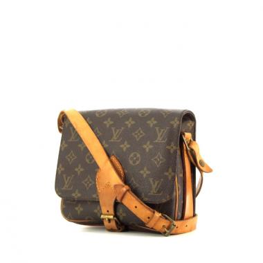 Sac besace Louis Vuitton Cartouchiére en toile monogram et cuir naturel
