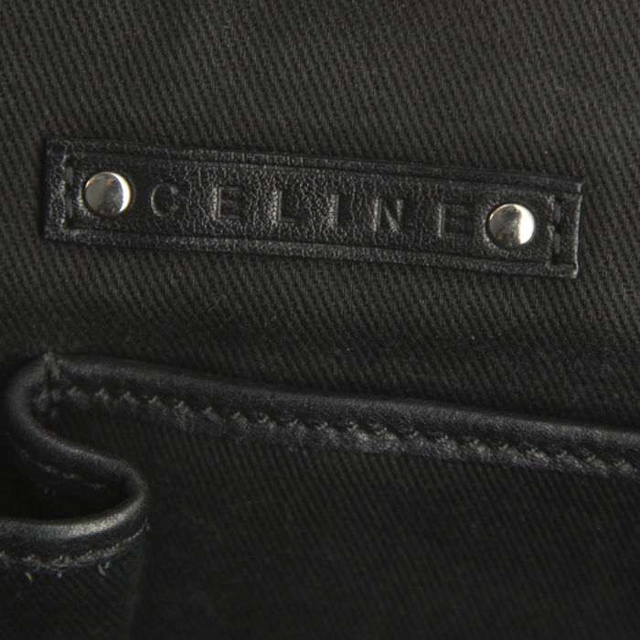 Celine Boogie handbag in black monogram suede and black leather - Detail D3