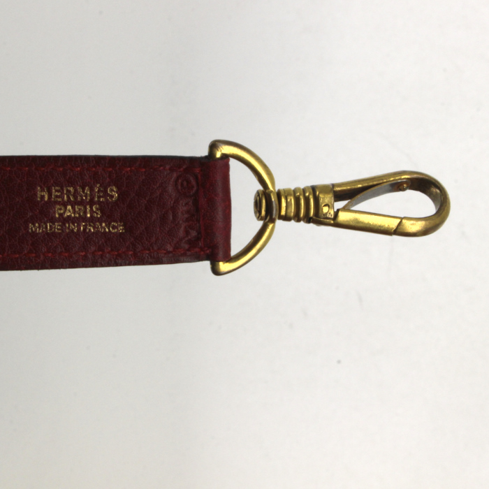 Sac cabas Hermes en cuir Fjord rouge - Detail D3