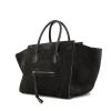 Celine Luggage handbag in grey suede and navy blue leather - 00pp thumbnail