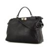 Fendi Peekaboo large model handbag in black leather - 00pp thumbnail