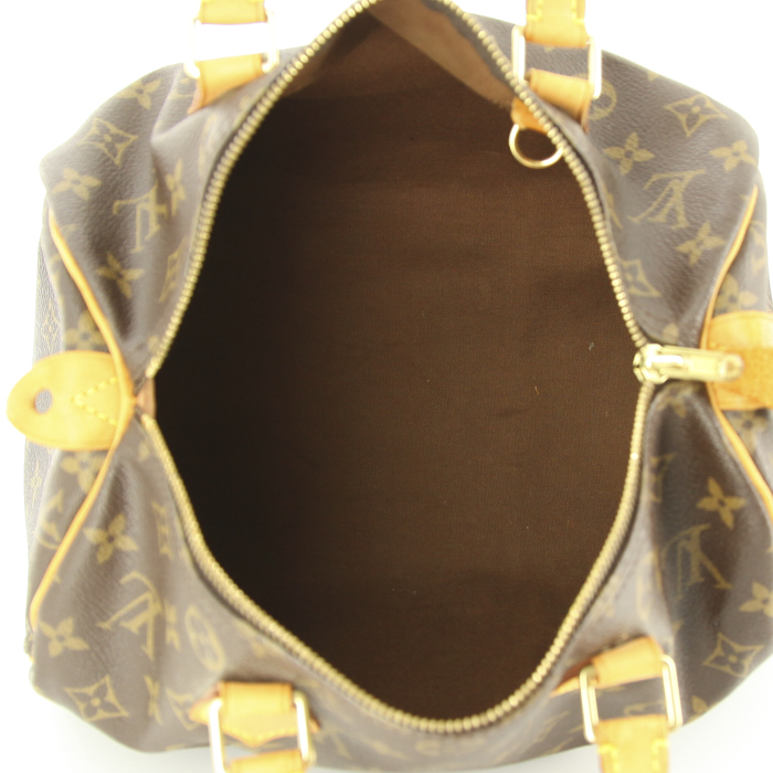 Louis Vuitton Speedy 30 handbag in monogram canvas and natural leather - Detail D2