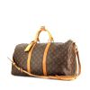 Borsa da viaggio Louis Vuitton in tela monogram cerata marrone e pelle naturale - 00pp thumbnail