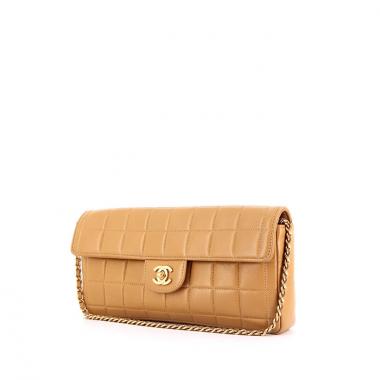 Chanel East West handbag in beige quilted leather