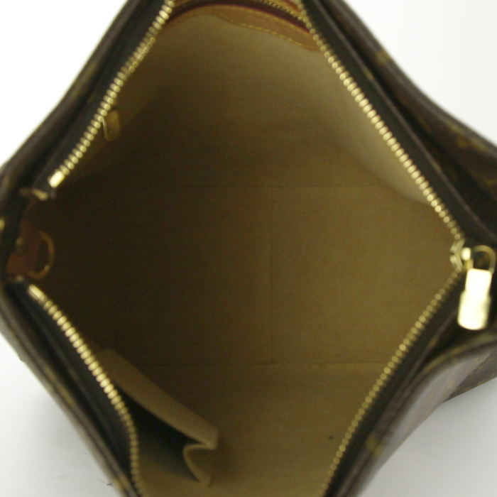 Bolso para llevar al hombro Louis Vuitton Looping modelo grande en lona Monogram y cuero natural - Detail D2