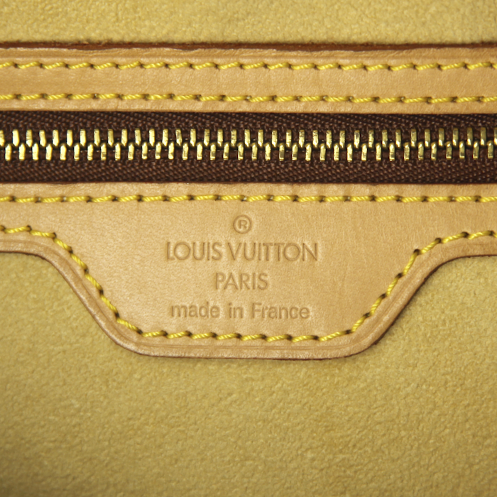 Borsa a spalla Louis Vuitton Looping modello grande in tela monogram e pelle naturale - Detail D3