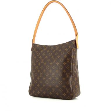 Borsa a spalla Louis Vuitton Looping modello grande in tela monogram e pelle naturale