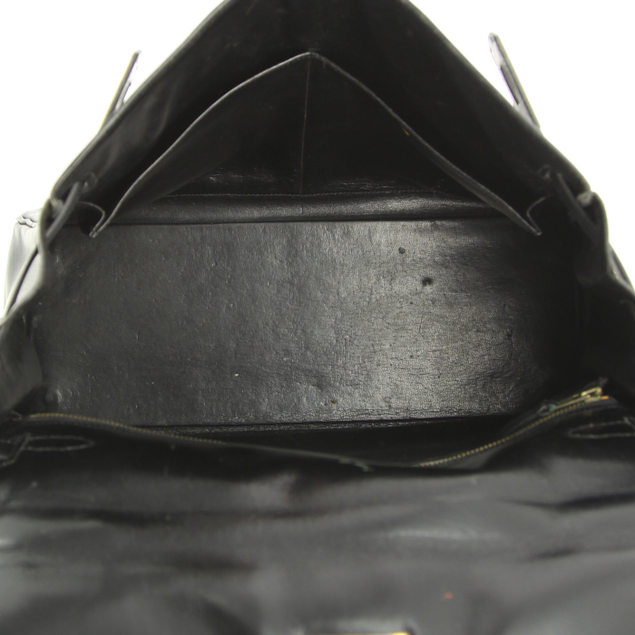 Borsa Hermes Kelly 32 cm in pelle box nera - Detail D2