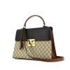 Gucci Padlock Suprême GG handbag in brown and black leather and beige monogram canvas - 00pp thumbnail