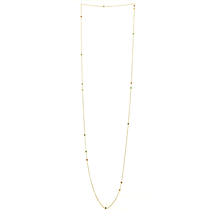 Dior Mimioui long necklace in yellow gold and colored stones - Detail D2