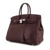 Hermes Birkin 35 cm handbag in purple Raisin Swift leather - 00pp thumbnail