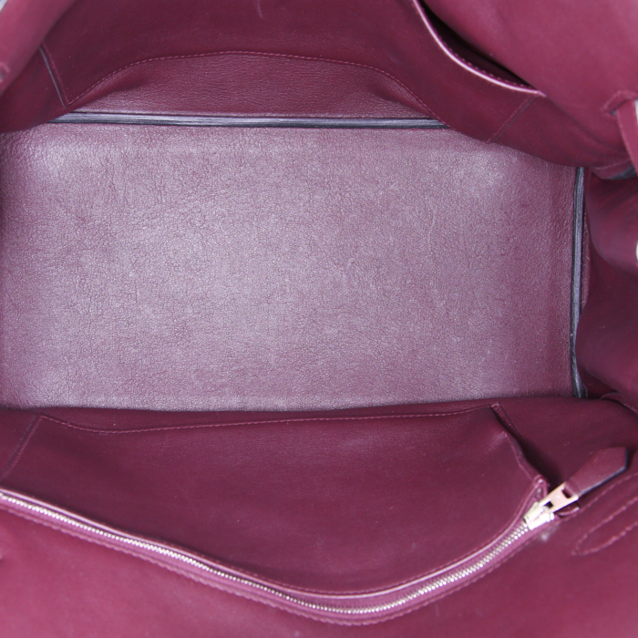 Bolso de mano Hermes Birkin 35 cm en cuero swift violeta Raisin - Detail D2