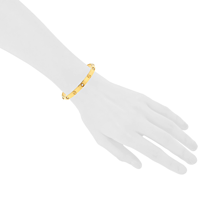 Bracelet Cartier Love en or jaune et diamants - Detail D1