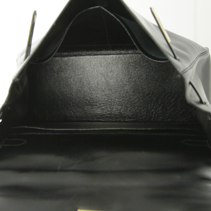 Sac à main Hermes Kelly 32 cm en cuir box noir - Detail D2