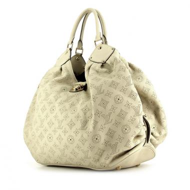 Bolso de mano Louis Vuitton L en cuero mahina blanquecino