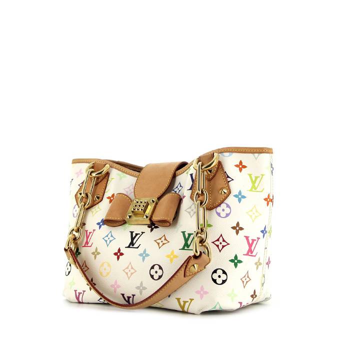 Borsa Louis Vuitton in tessuto monogram multicolore bianco e pelle naturale