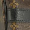 Louis Vuitton Keepall 55 cm travel bag in brown monogram canvas and black leather - Detail D4 thumbnail