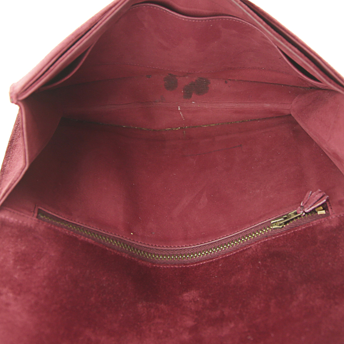 Hermes Pan pouch in raspberry pink velvet - Detail D2