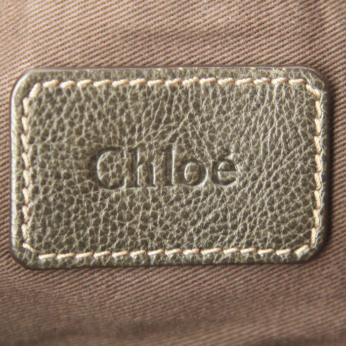 Borsa Chloé Paraty modello grande in pelle marrone scuro - Detail D4