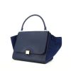 Celine Trapeze large model handbag in blue leather and blue suede - 00pp thumbnail