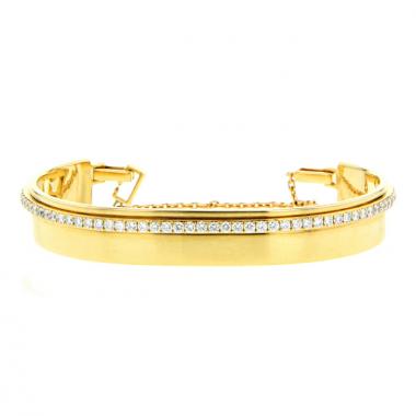 Messika Bangle Kate half bangle in yellow gold and diamonds
