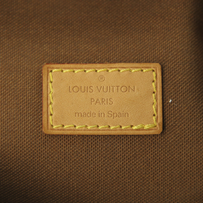 Pochette Louis Vuitton en toile monogram et cuir naturel - Detail D3